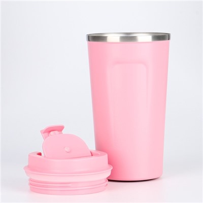 Термокружка Мастер К Original, 500 мл, Original, с надписью Coffee, сохраняет тепло 10 ч, нержавеющая сталь, розовая