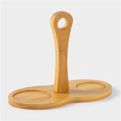 Набор фарфоровый сервировочный BellaTenero, 4 предмета: молочник 250 мл, сахарница с крышкой 250 мл, ложка, бамбуковая подставка, белая