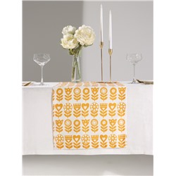 Дорожка на стол «Этель» Yellow garden 40×149 см, 100% хлопок, саржа 190 г/м², белая/жёлтая