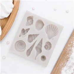 Молд «Ракушки», силикон, 7.7×7×1.5 см, розовый