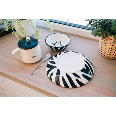 Миска керамическая «Зебра», 300 мл, d=12 см