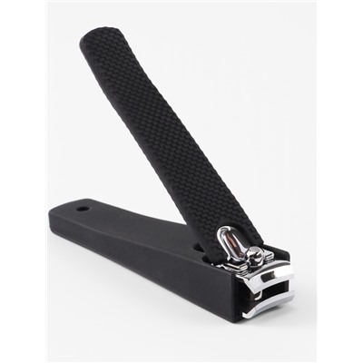 Кусачки книпсер педикюрные, силиконовая ручка, 8.2×2 см, чёрные