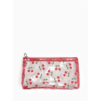 Косметичка женская Cherries, для бассейна, прямоугольная, прозрачная