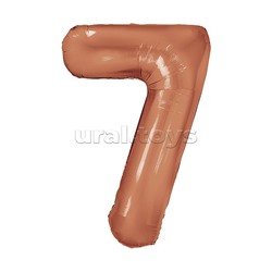 Шар (40''/102 см) Цифра, 7 Slim, Бронза, Металлик, 1 шт. в уп.