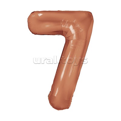 Шар (40''/102 см) Цифра, 7 Slim, Бронза, Металлик, 1 шт. в уп.