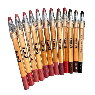 Набор косметических карандашей для губ Sabbi с точилкой