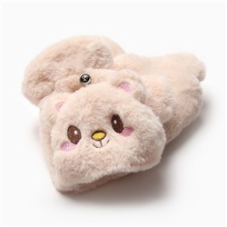 Варежки - митенки женские MINAKU «Мишка», размер 24 см, бежевые