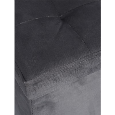 Пуф – короб складной «Клик Мебель», с ящиком, 380×380×380 мм, велюр, цвет серый