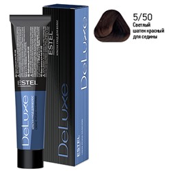 ЭстельDeLuxe Крем-краска для волос 5/50 Светлый шатен красный для седины 60 мл