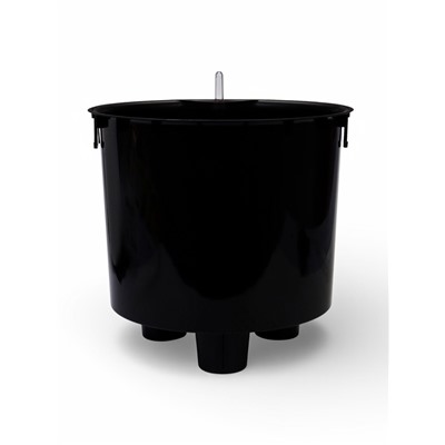 Кашпо для цветов «Фасет», 29 л, d=36 см, h=33 см, пластиковое, с автополивом, со вставкой, белое