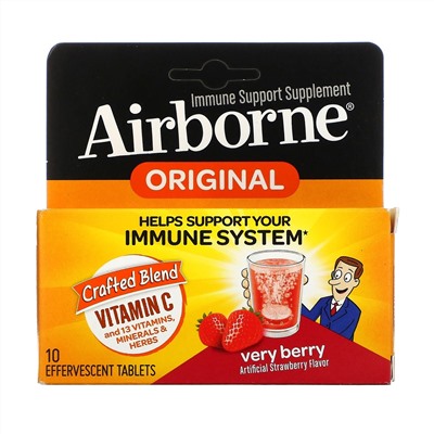 AirBorne,  витамин C, ягодный вкус, 10 шипучих таблеток