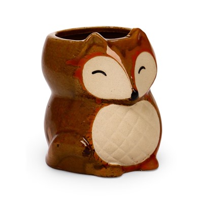 Декоративный горшок для цветов «Лисичка рыжая», керамический, 300 мл, 8×7.5×9.5 см, оранжевый