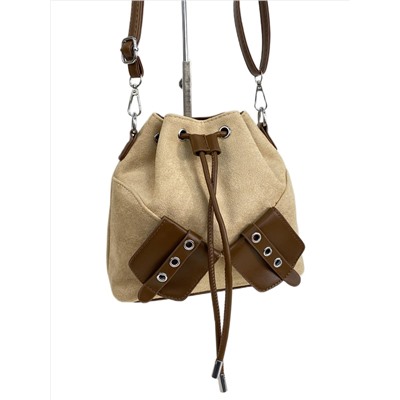 Женская сумка из искусственной замши, цвет бежевый