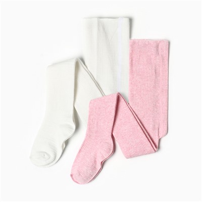 Набор детских колготок KAFTAN BASIC Melange, рост 92 - 98 см, розовый/молочный