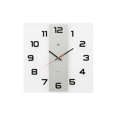 Часы настенные интерьерные «Полоса», бесшумные, плавный ход, 35×35 см, стекло, от батарейки 1×АА