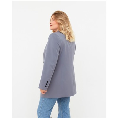Пиджак женский двубортный MIST plus-size, размер 52, серо-голубой