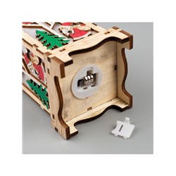 Ёлочная игрушка «Фонарь с Дедом Морозом», 16×8×8 см, от батареек, свечение тёплое белое