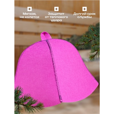 Шапка для бани и сауны «Классическая», полиэфир, сиреневая, «Добропаровъ»