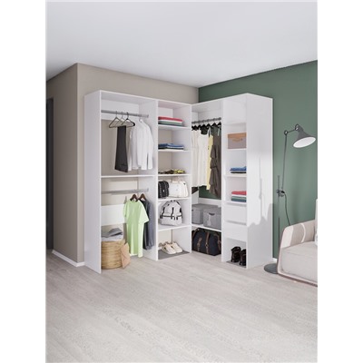 УЦЕНКА Модульная Гардеробная система Модус стеллаж 2.09×0.4×0.52 белая