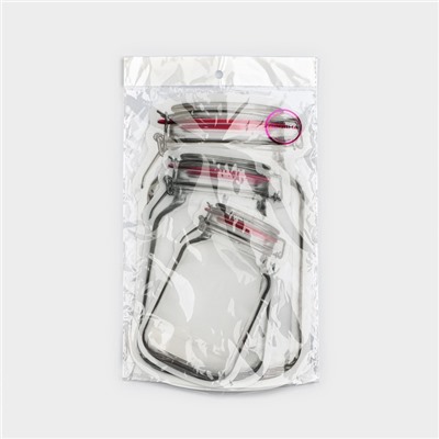 Набор пакетов для хранения продуктов Доляна, застёжка zip-lock,15×9.5 см, 19.5×11.7 см, 24.4×14.5, прозрачный