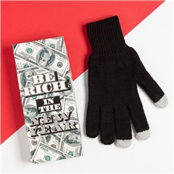 Мужские перчатки в подарочной коробке "Be rich" размер22