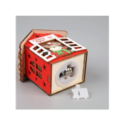 Ёлочная игрушка «Дом с оленем», 8.7×4.6 см, 1 LED, от батареек, свечение тёплое белое