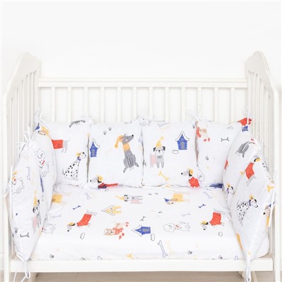Бортики в кроватку Крошка Я «My doggy» (35×35 см - 8 шт.), 100% хлопок