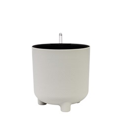 Кашпо для цветов «Шэнк», 6.5 л, d=21.7 см, h=22.5 см, пластиковое, с автополивом, со вставкой, белое