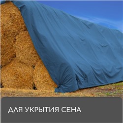Тент защитный, 6×4 м, плотность 60 г/м², УФ, люверсы шаг 1 м, голубой