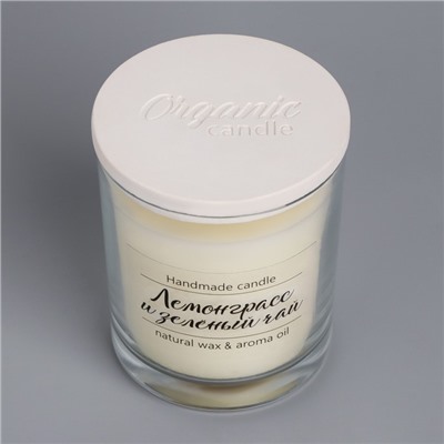 Ароматическая свеча в стакане «Лемонграсс и зеленый чай», 7×7 см, 27 ч