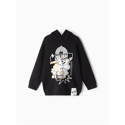 Толстовка (худи) детская MINAKU: CRUSH, чёрная, рост 122 см