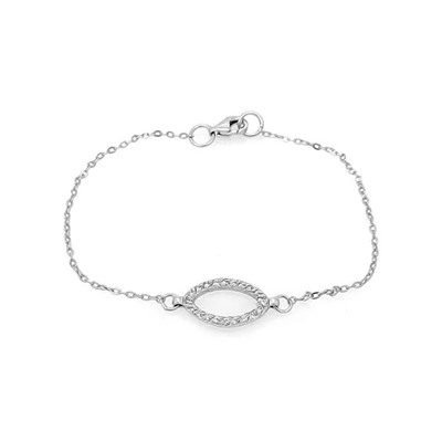 Браслет на ногу из серебра куб.циркон., Ю-44009