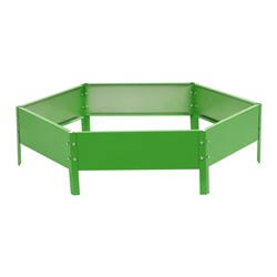 Клумба оцинкованная, d=80 см, высота бортика 15 см, ярко-зелёная, Greengo
