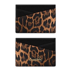 Чехол для пластиковых карт 105х70 мм 70777 "ЛЕОПАРД ТЁМНО-КОРИЧНЕВЫЙ" 1 отд.,2 кармана Феникс