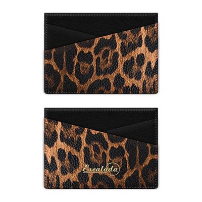 Чехол для пластиковых карт 105х70 мм 70777 "ЛЕОПАРД ТЁМНО-КОРИЧНЕВЫЙ" 1 отд.,2 кармана Феникс
