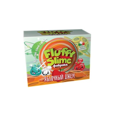 Создай Слайм. Флаффи слайм-фабрика "Яблочный джем" 3 слайма 3 цвета.