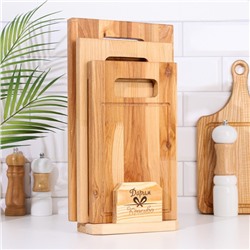 Набор досок разделочных Дарим Красиво «Прямая ручка», 3 шт., 38×22×1.8 см; 34×20×1.8 см, 30×18×1.8 см, дерево