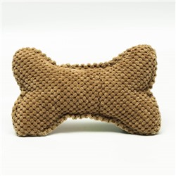 Игрушка мягкая для собак "Ди-кость", двутканевая, с пищалкой, 22×15 см, бежево-зелёная