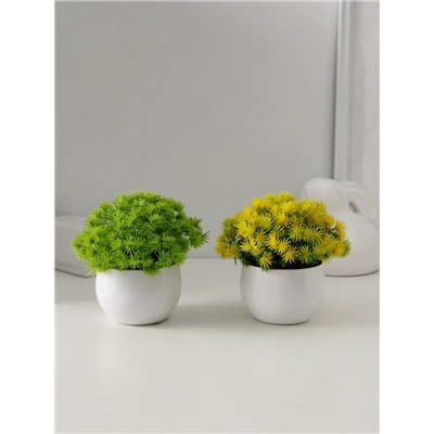 Искусственный цветок в горшке «Пушистые колючки», 9×13 см, МИКС