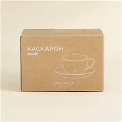 Чайные пары SL Home «Каскарон», 240 мл, набор 2 шт., костяной фарфор, белые