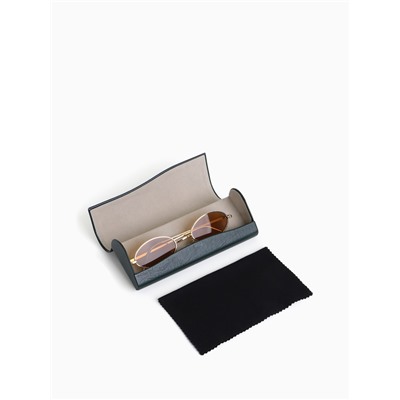 Футляр для очков на магните, однотонный, размер 16×6.5×3 см, тёмно-зелёный