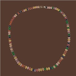 Колье-чокер с камнями цвет серебро, камни разноцветные, арт. 706.613
