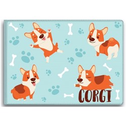 Обложка для студенческого билета кожзам "Корги" 7,8х21,6 см 2757.Р1 ДПС