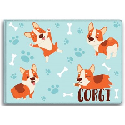 Обложка для студенческого билета кожзам "Корги" 7,8х21,6 см 2757.Р1 ДПС