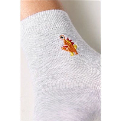 Классические Conte-kids TIP-TOP Однотонные хлопковые носки с вышивкой