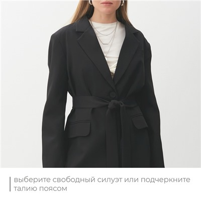 Пиджак женский MINAKU: Classic, чёрный, размер 46-48