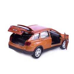 Машина металл Lada Vesta SW Cross, 12 см, (двер, багаж, золотой.)инерц, в коробке