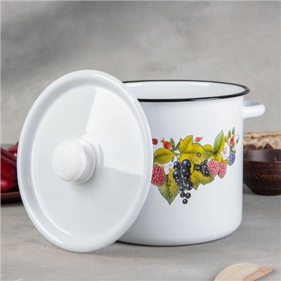 УЦЕНКА Кастрюля 5.5 л цил декор с пластмассовой ручкой