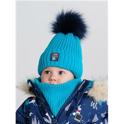 Комплект детский трикотажный для мальчиков: шапка, снуд