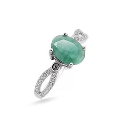 Кольцо из серебра изумруд берилл, SL-RIC65